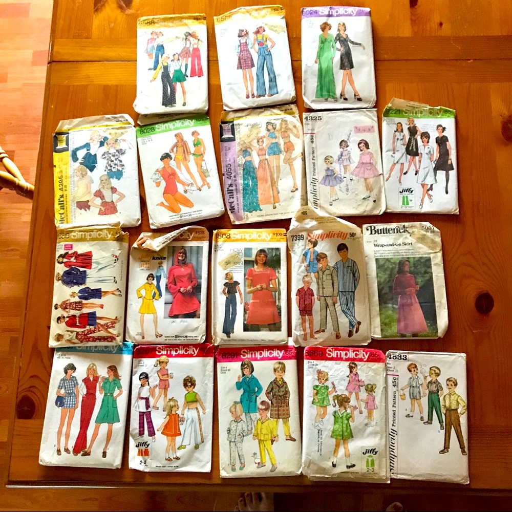 Lot of 70’s Vintage Sewing Patterns